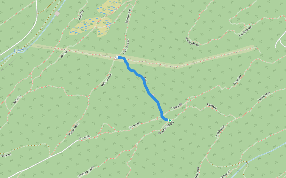 slash walking route map in Bodø