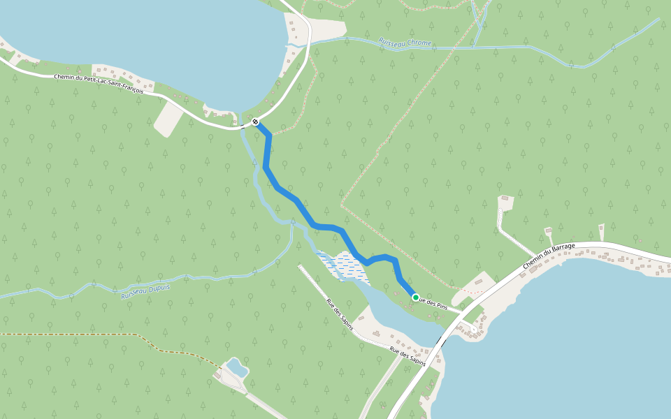Sentier du petit lac walking route map in Saint-Joseph-de-Coleraine