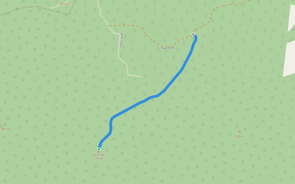 Mt Tutamoe Track walking route map in Dargaville