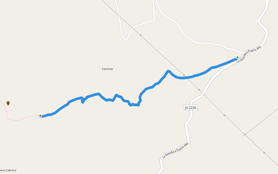 Sendero  De Cueva Cabrera-Allanadas del Santo walking route map in La Guardia de Jaén