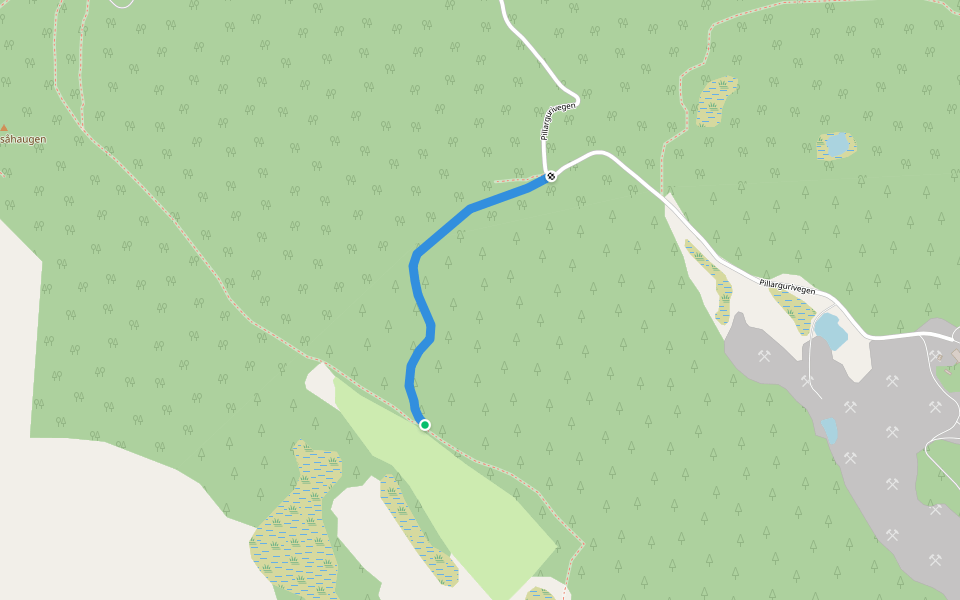 Mjølkevegen walking route map in Dale