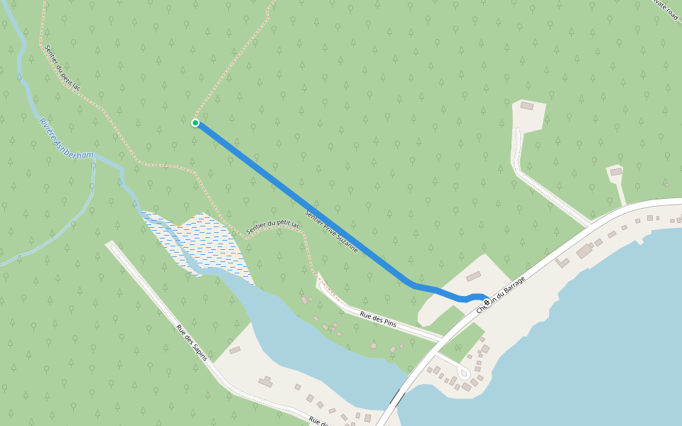 Sentier Privé Suzanne walking route map in Saint-Joseph-de-Coleraine