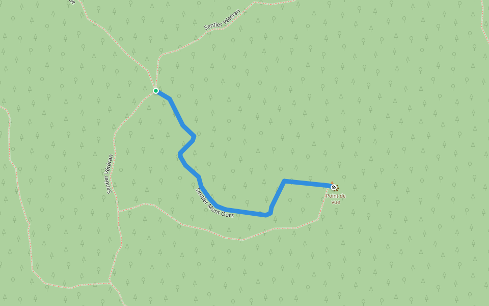 Sentier Mont Ours walking route map in Saint-Joseph-de-Coleraine