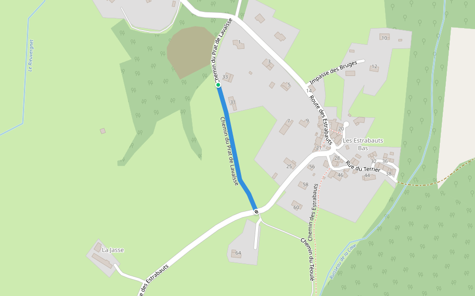 Chemin du Prat de Lavaîsse walking route map in Saint-Amans-Soult