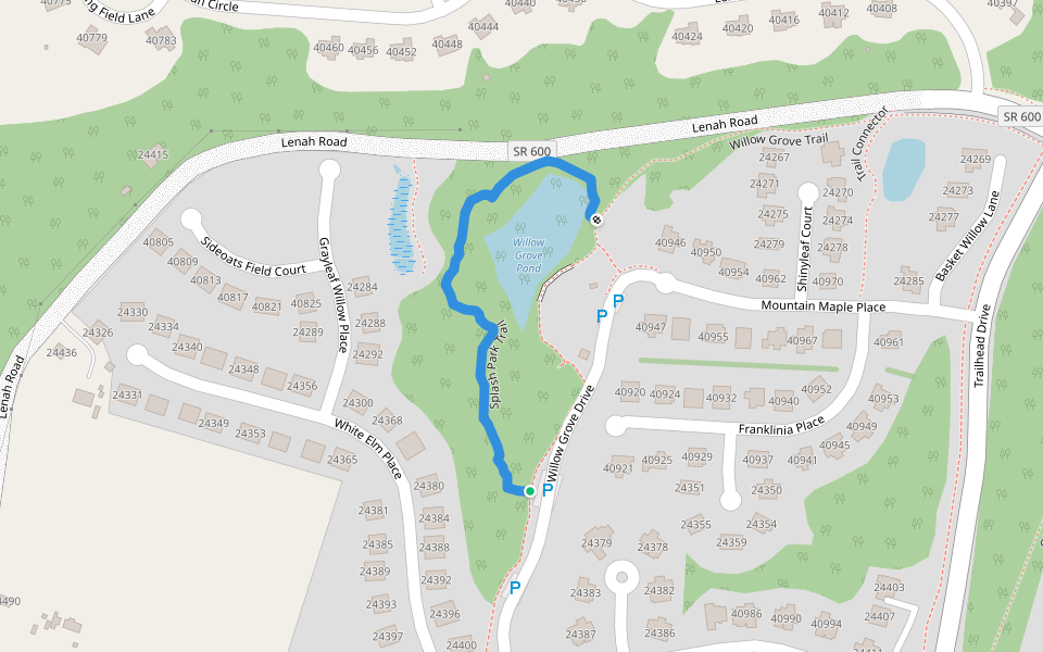 Splash Park Trail walking route map in Stone Ridge