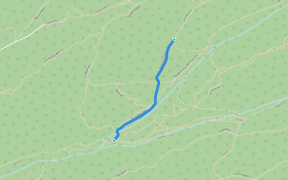 Skumleskogen walking route map in Bodø