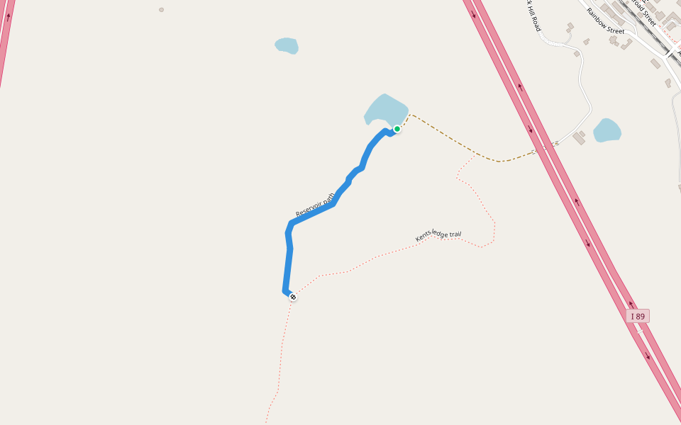 Reservoir path walking route map in Royalton