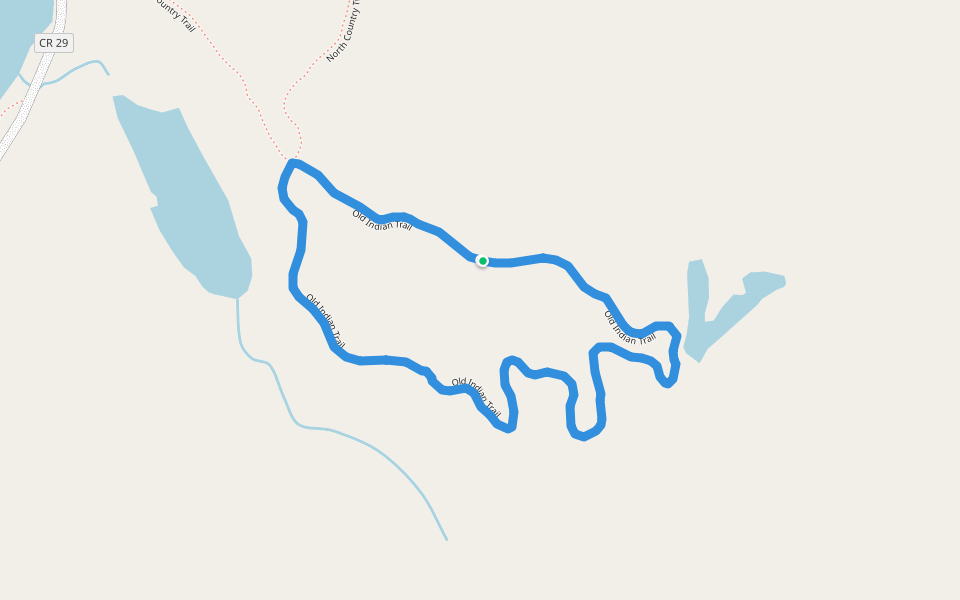 Old Indian Trail walking route map in Rochert