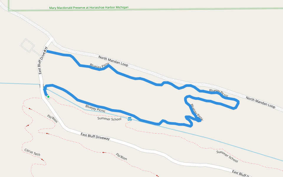 Bluejay Picnic walking route map in Copper Harbor