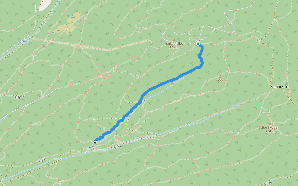 Bodømarkas bestevenner walking route map in Bodø