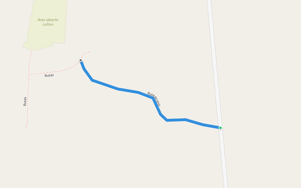 Ruta acceso walking route map in Estrella Yacu