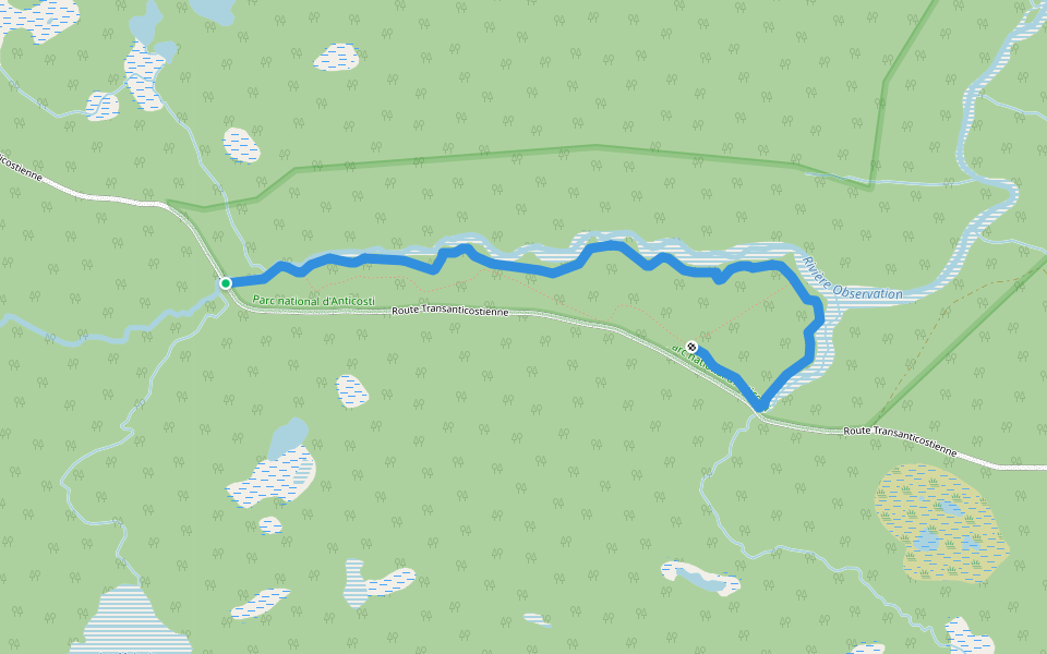 Sentier des Falaises walking route map in Aguanish