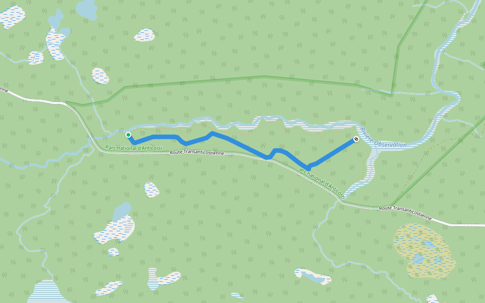 Sentier du Brûlé de 1955 walking route map in Aguanish