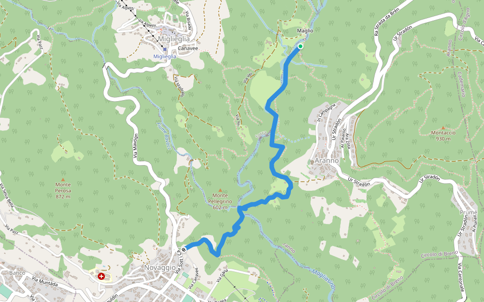 Sentiero delle Meraviglie walking route map in Miglieglia