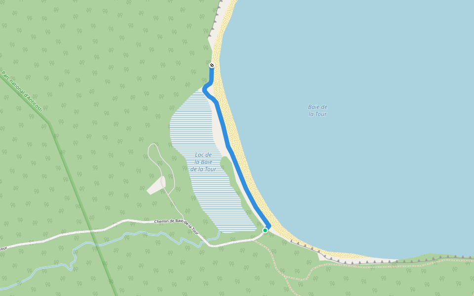 Sentier du Lac-de-la-Baie-de-la-Tour walking route map in Havre-Saint-Pierre