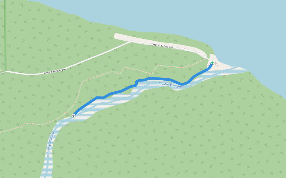 Sentier les Cerisiers walking route map in Aguanish
