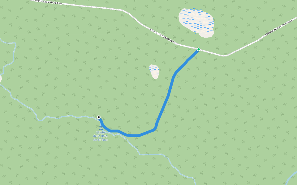 Sentier de la Chute de la Baie-de-la-Tour walking route map in Havre-Saint-Pierre