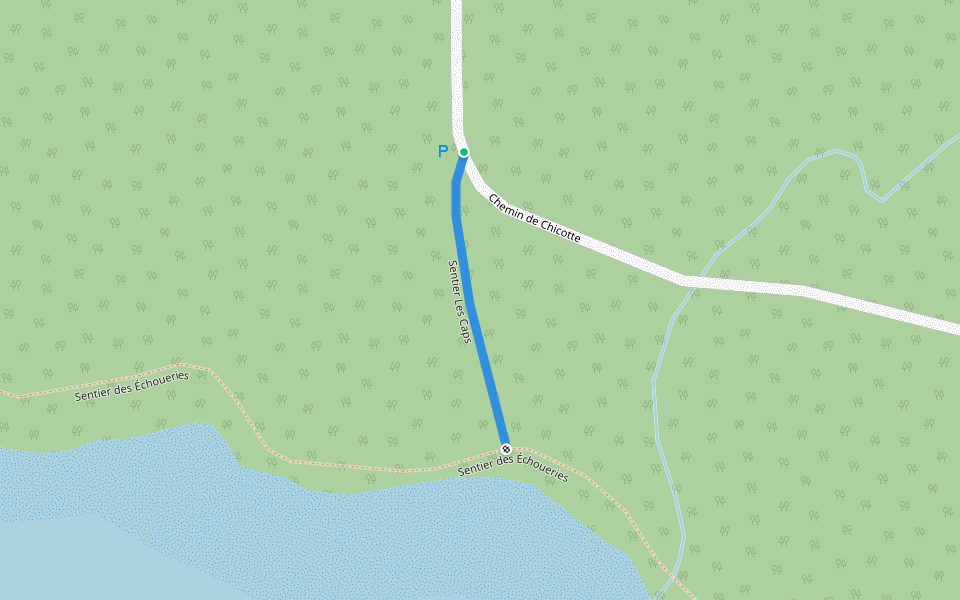 Sentier Les Caps walking route map in Havre-Saint-Pierre