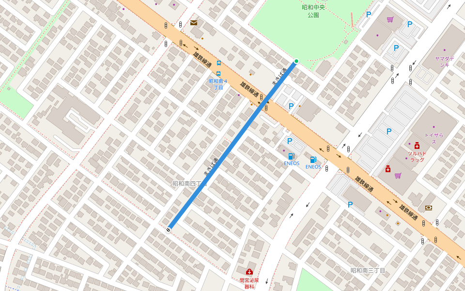 まきば通 walking route map in Kushiro