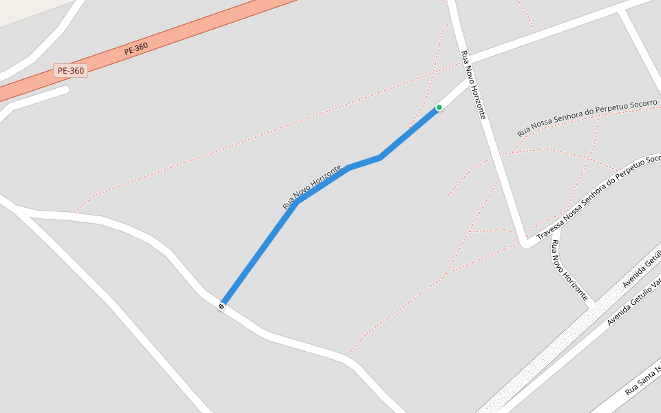 Rua Novo Horizonte walking route map in Ibimirim