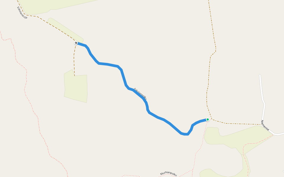 Eskolanpolku walking route map in Vanhakirkko