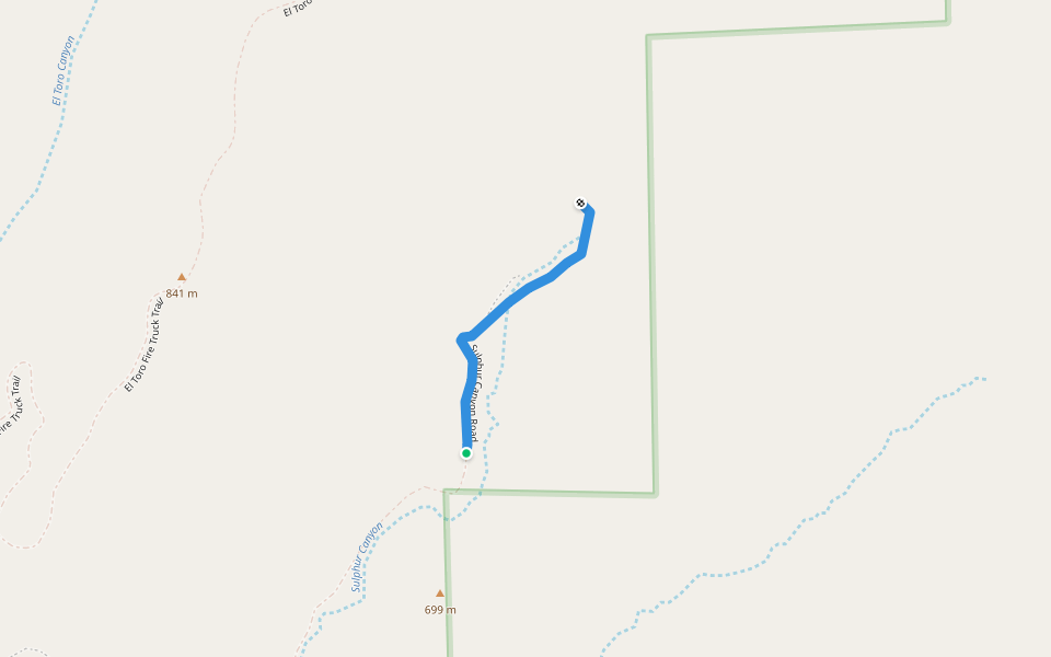 Sulphur Canyon Road walking route map in Simi Valley