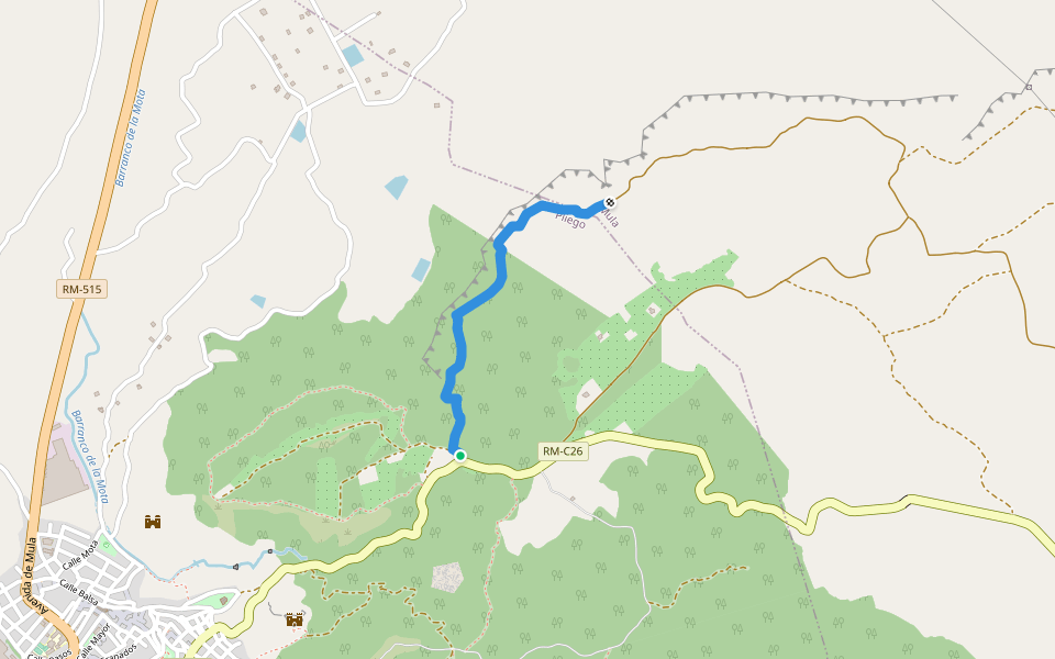 Senda Sierra Manzanete walking route map in Pliego