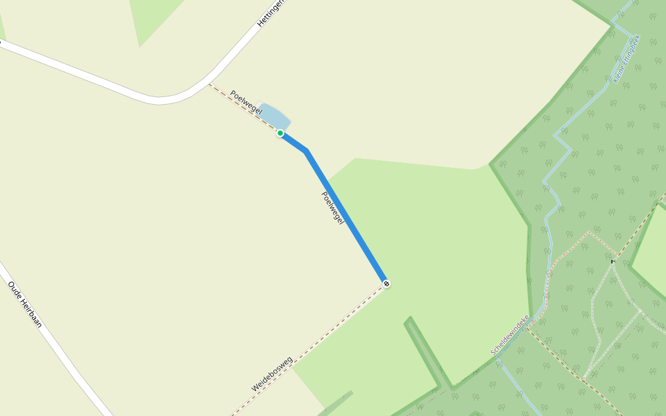 Poelwegel walking route map in Oosterzele