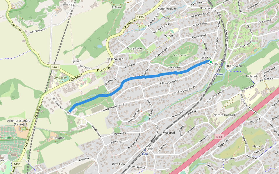 Olavstien walking route map in Hvalstad