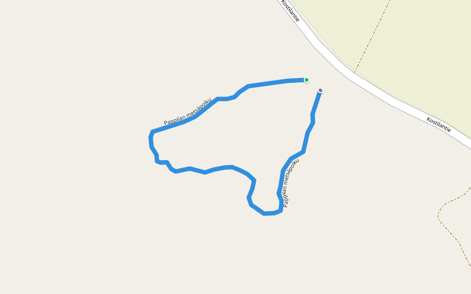 Pappilan metsäpolku walking route map in Punkalaidun