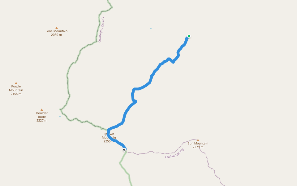 Splawn Trail walking route map in Twisp
