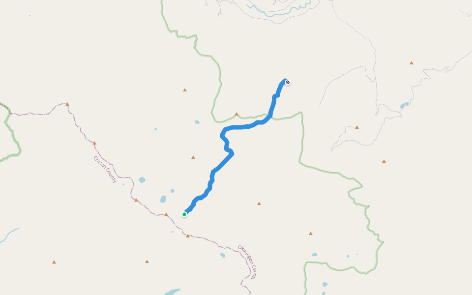 Oval Peak Trail walking route map in Twisp