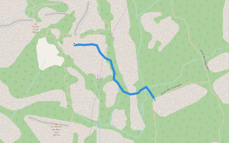 Piste des Garoffes walking route map in Mons