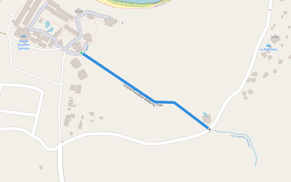 Grand Paradise Walking Trail walking route map in Las Galeras