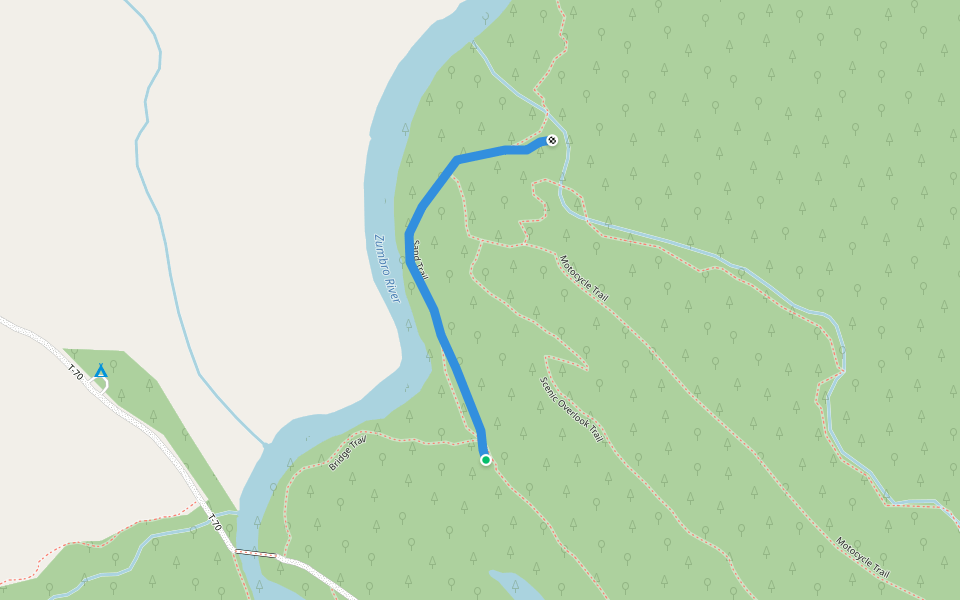 Sand Trail walking route map in Kellogg