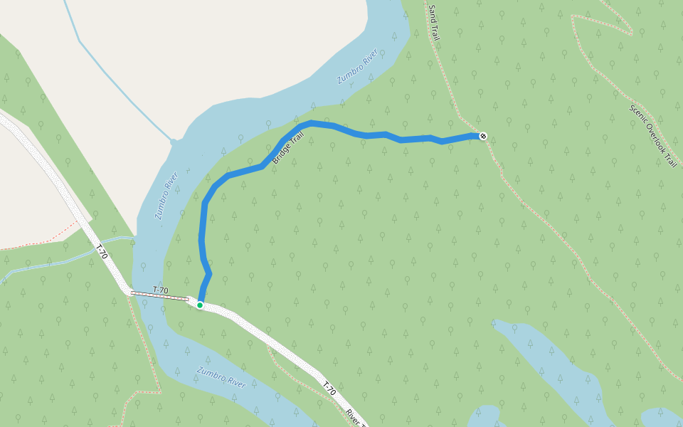 Bridge Trail walking route map in Kellogg