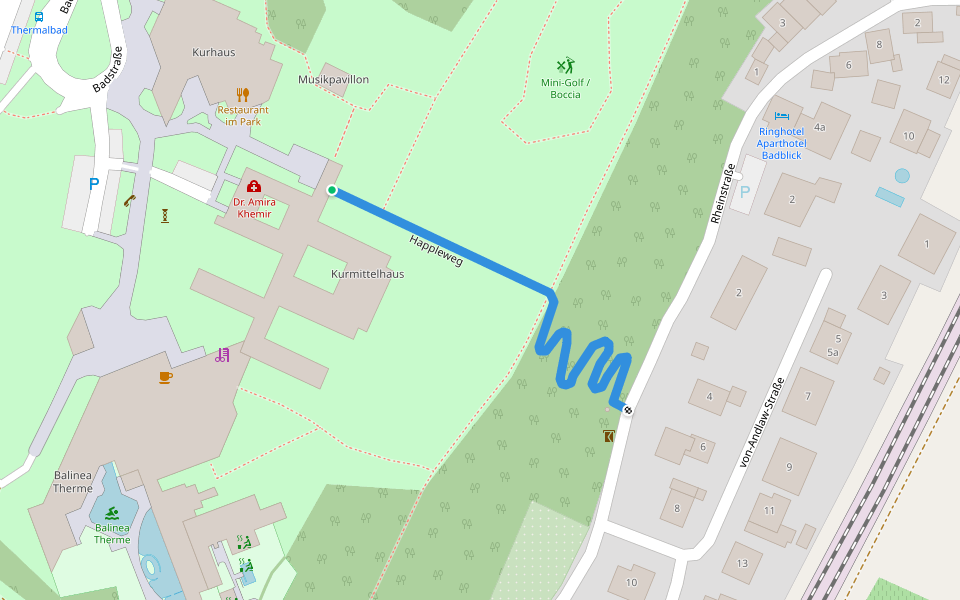 Happleweg walking route map in Bad Bellingen
