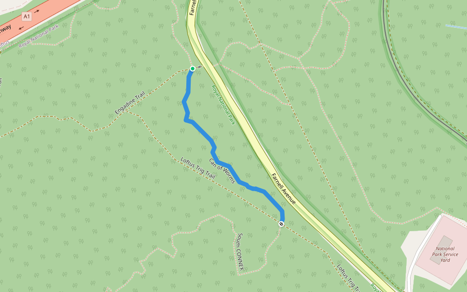 Can of Worms walking route map in Royal National Park
