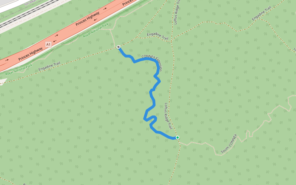 CONNEX Extension walking route map in Royal National Park