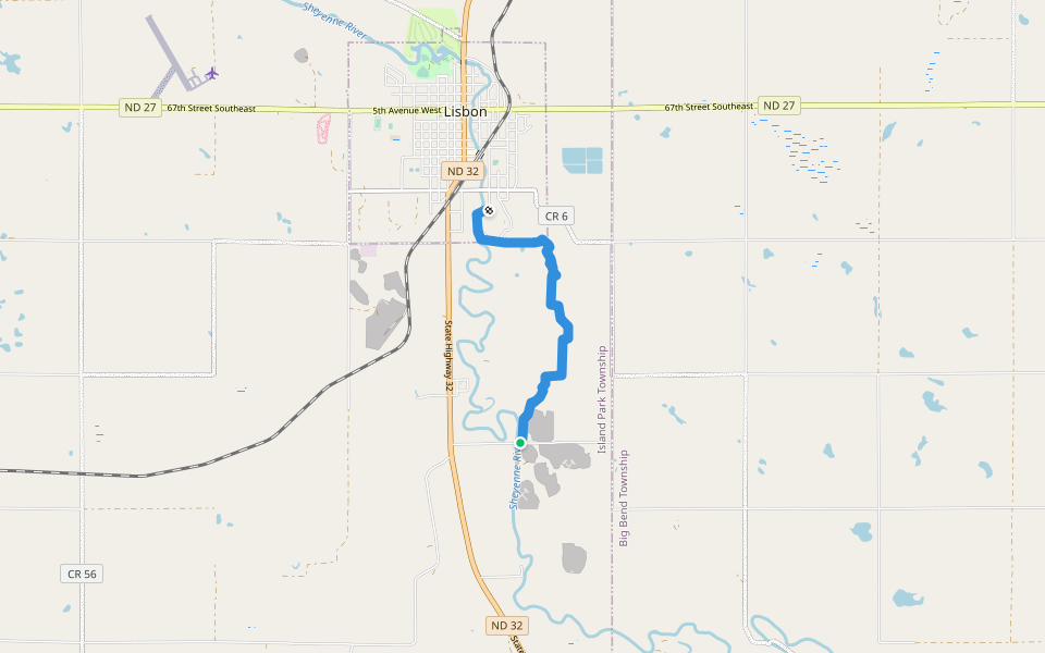 North Country Trail walking route map in Lisbon