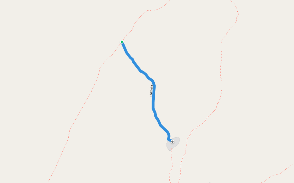 Chemin walking route map in Baouda