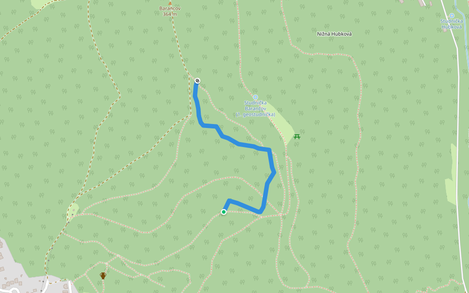 MTB single walking route map in Humenné