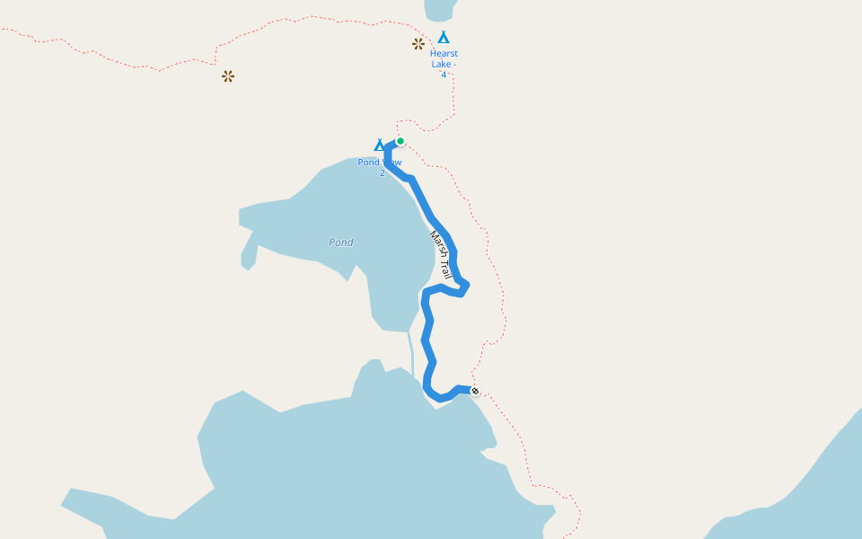 Marsh Trail walking route map in Cobalt