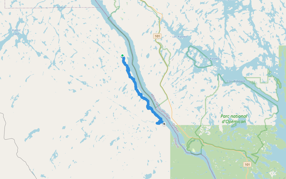 Ottawa-Temiskaming Highland Trail (NO REGULAR MAINTENANCE) walking route map in Buffalo Rock