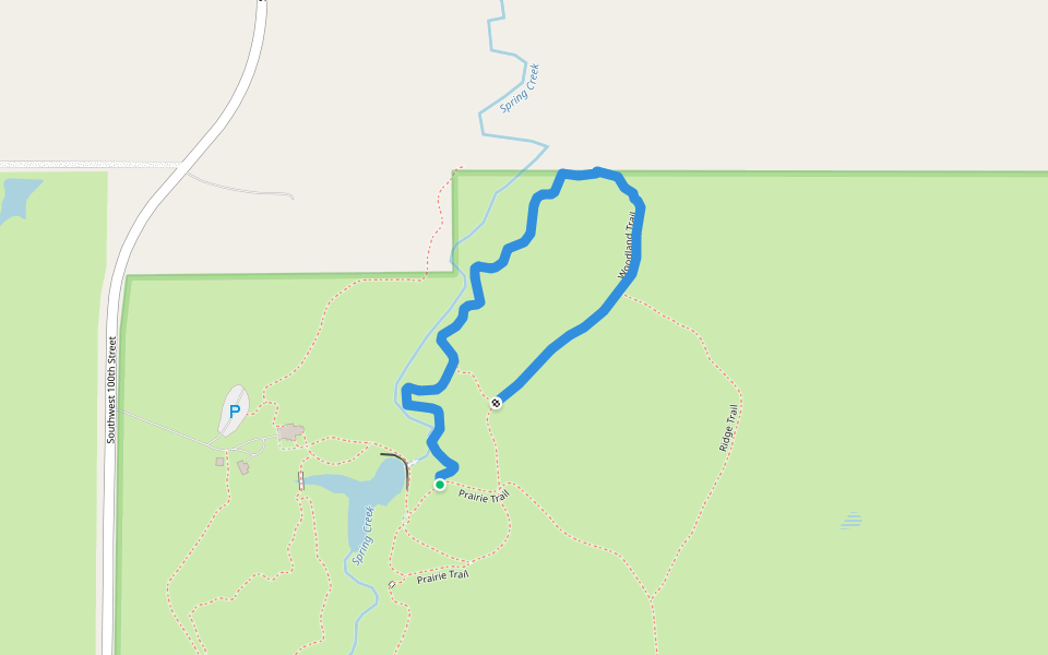 Woodland Trail walking route map in Crete