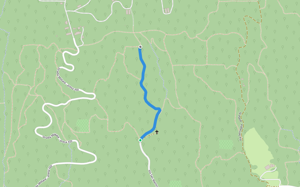 Dh di San Martino walking route map in Volpago del Montello