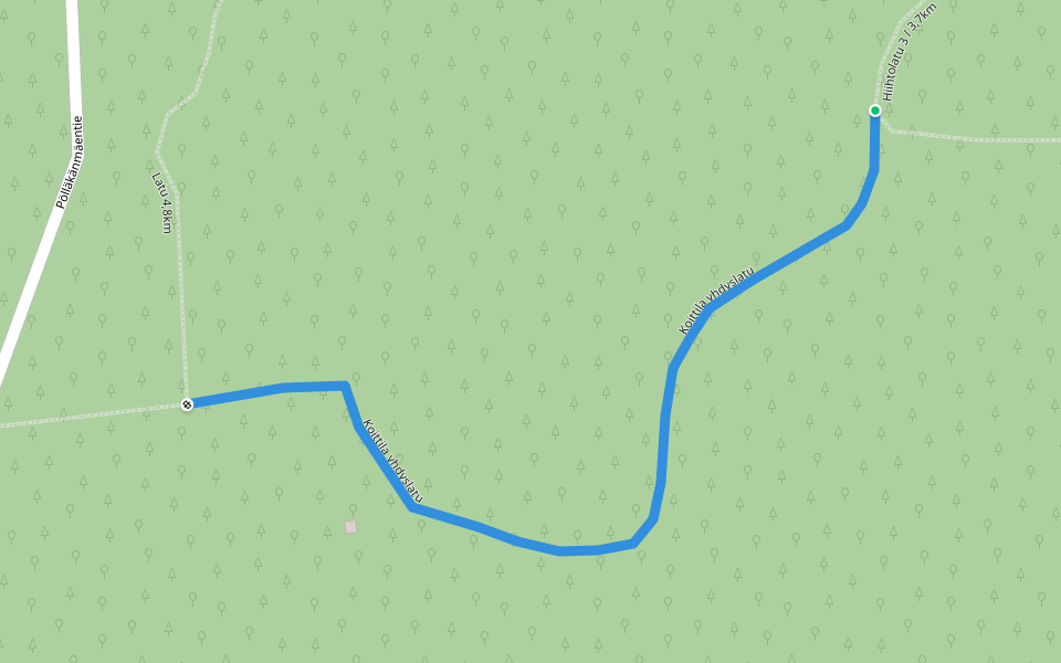 Koittila yhdyslatu walking route map in Ylätalo
