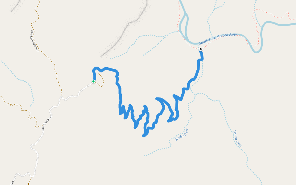 Savage-Lundy Trail walking route map in Mariposa