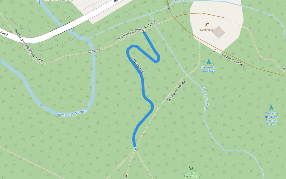 L'Embardée walking route map in Saint-Philémon