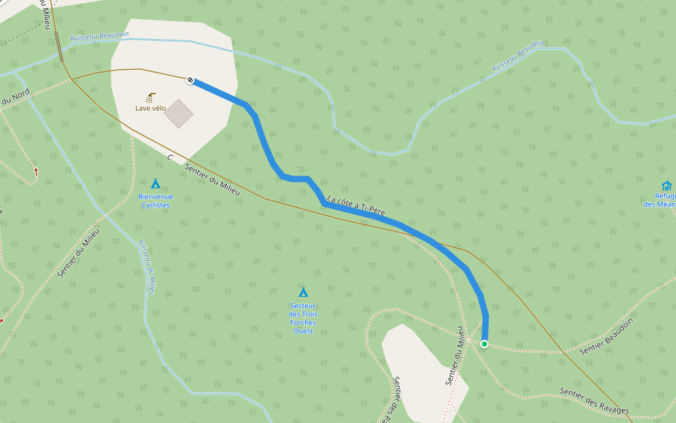 La côte à Ti-Père walking route map in Saint-Philémon